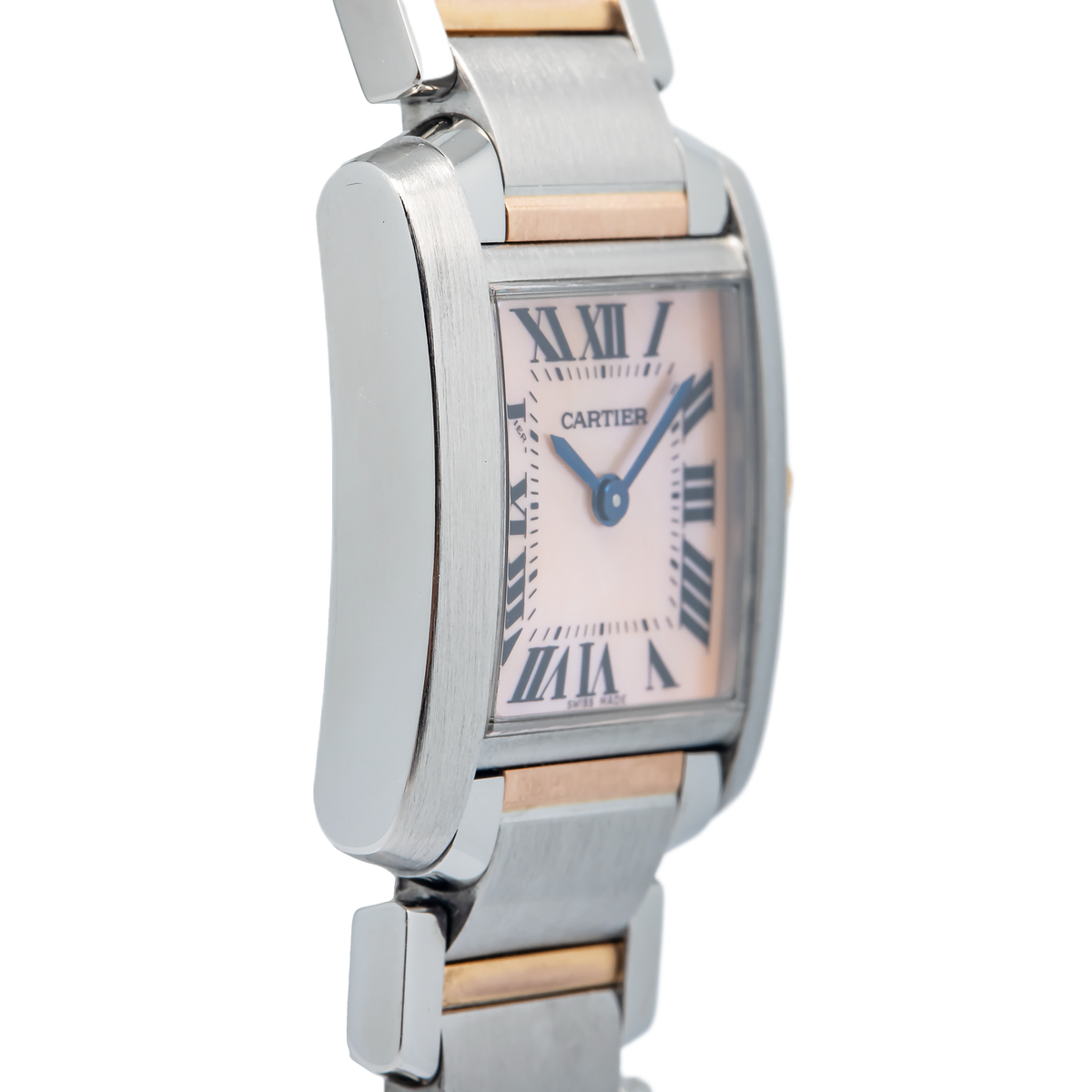 Cartier Tank Francaise W51027Q4 Rose Gold Two Tone MOP Dial Quartz Ladies 20mm