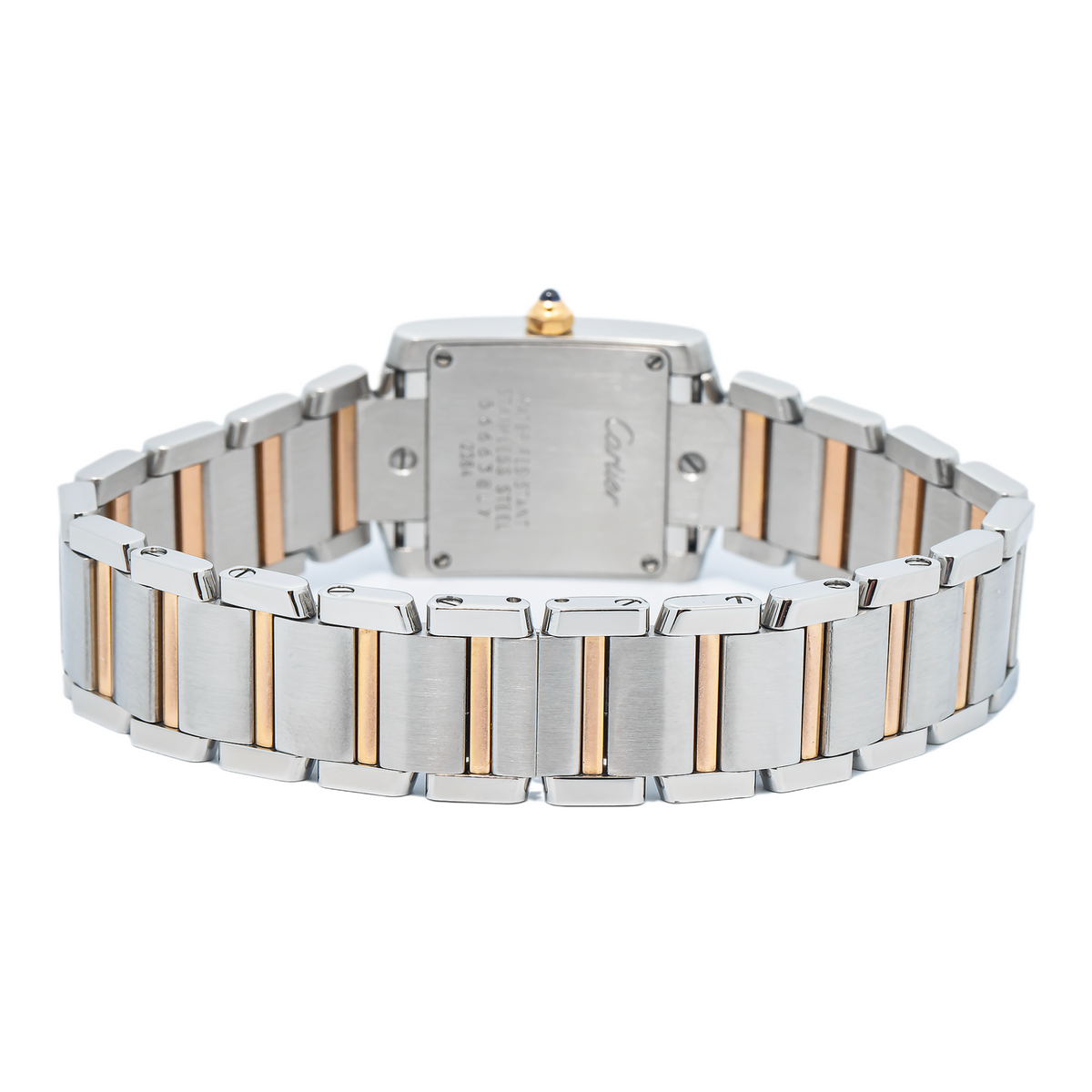 Cartier Tank Francaise W51027Q4 Rose Gold Two Tone MOP Dial Quartz Ladies 20mm