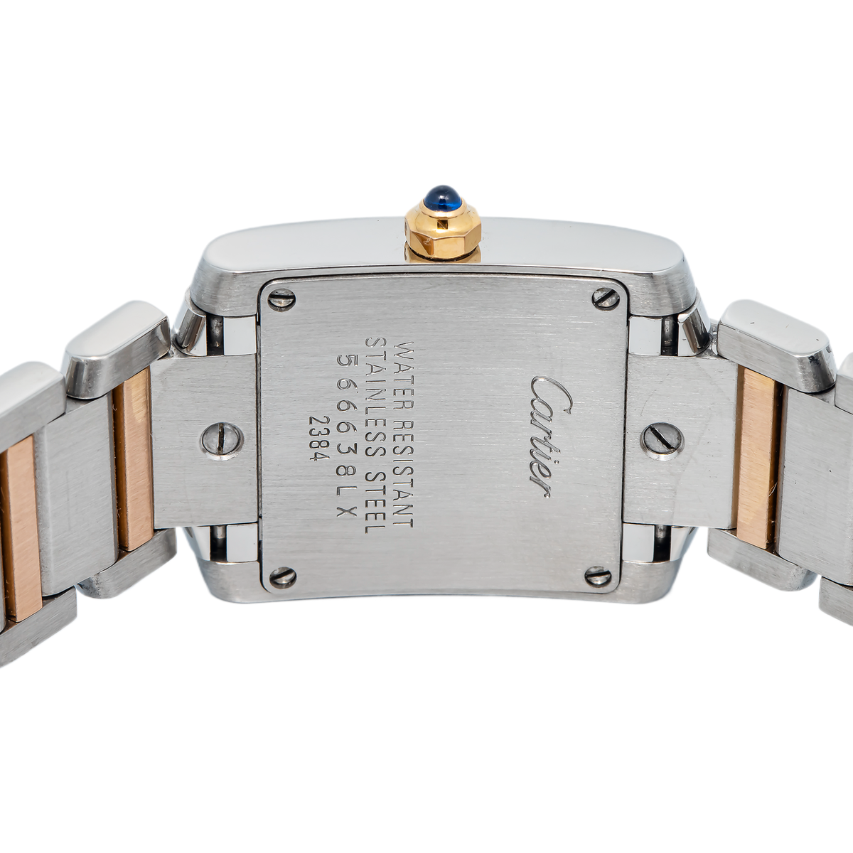 Cartier Tank Francaise W51027Q4 Rose Gold Two Tone MOP Dial Quartz Ladies 20mm