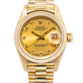 Rolex Datejust 69178 W/Papers 18K YG President Champagne Dial Ladies Watch 26mm