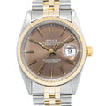 Rolex Datejust 16000 Quickset Jubile TwoTone Auto Tropical Brown Dial Men's 36mm