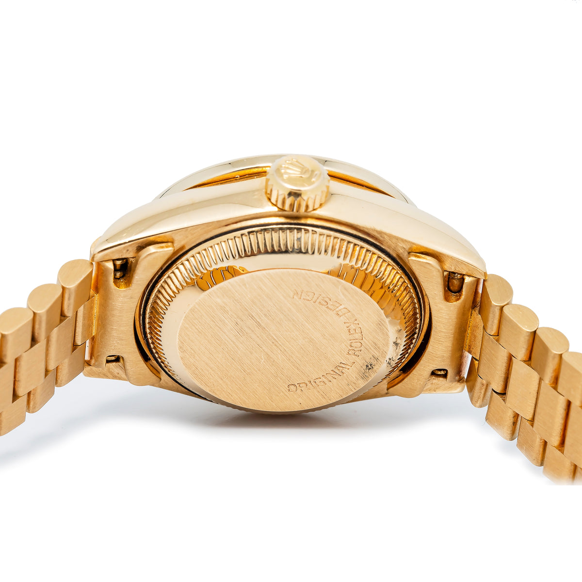 Rolex Datejust President Bark 69278 Diamond Bezel Champagne Dial Ladies 26mm