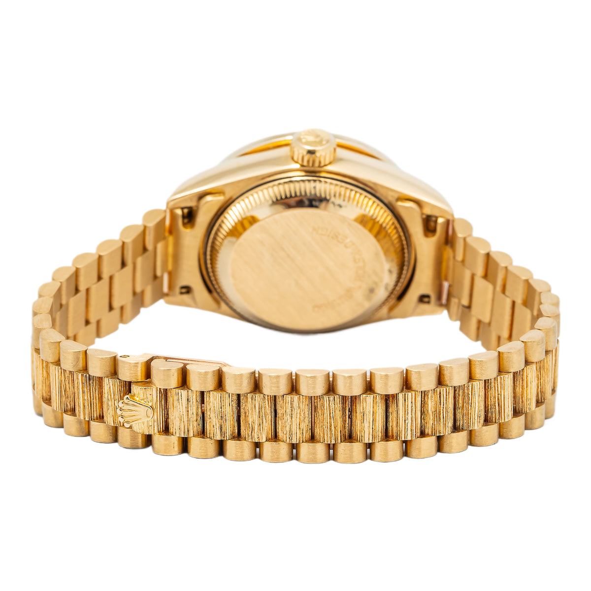 Rolex Datejust President Bark 69278 Diamond Bezel Champagne Dial Ladies 26mm