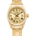 Rolex DateJust 6917 18K Oyster Fluted Champagne Buckley Dial Lady's Watch 26mm