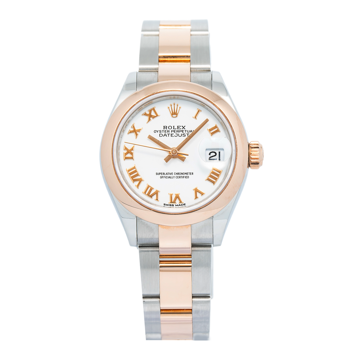 Rolex Lady Datejust 279161 MINT 18k RG Two Tone White Dial Auto Women's 28mm