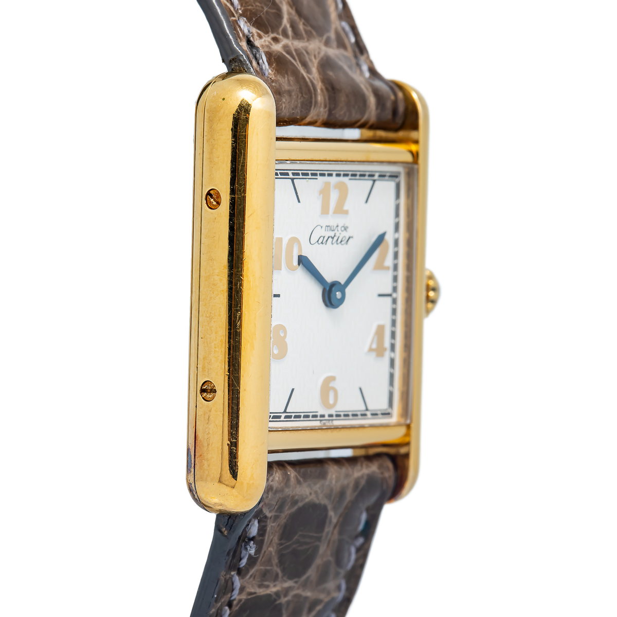 Cartier Vermeil Tank W1008354 Quartz Gold Plated Silver Women's Watch 20x28mm