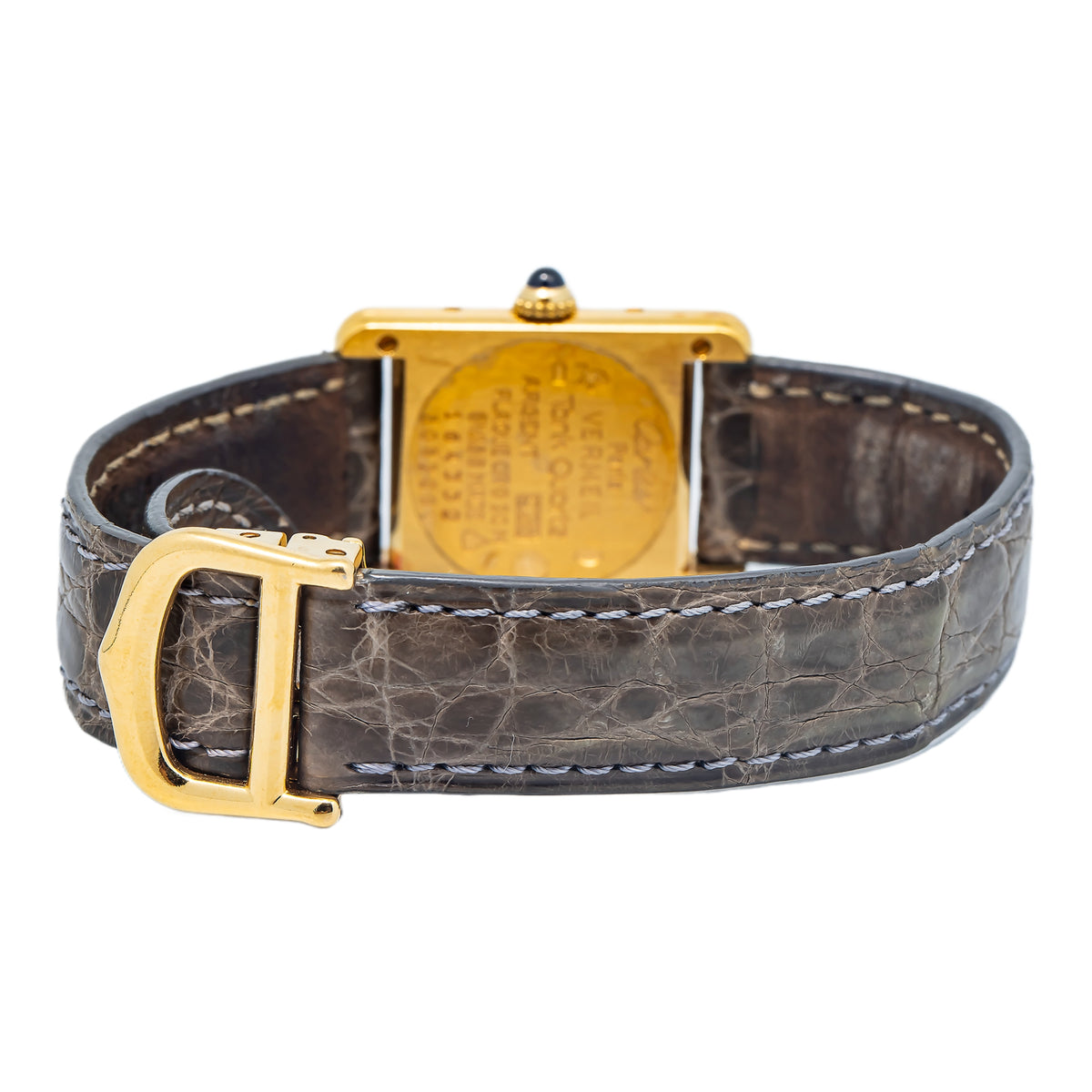 Cartier Vermeil Tank W1008354 Quartz Gold Plated Silver Women's Watch 20x28mm