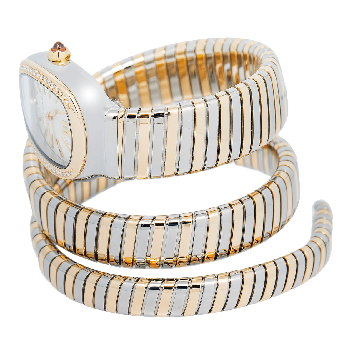 Bvlgari Serpenti Tubogas 103797 18k Yellow Two Tone Diamond Women's Watch 35mm