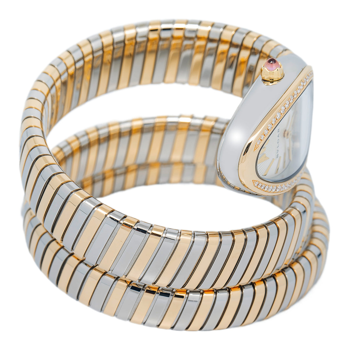 Bvlgari Serpenti Tubogas 103797 18k Yellow Two Tone Diamond Women's Watch 35mm