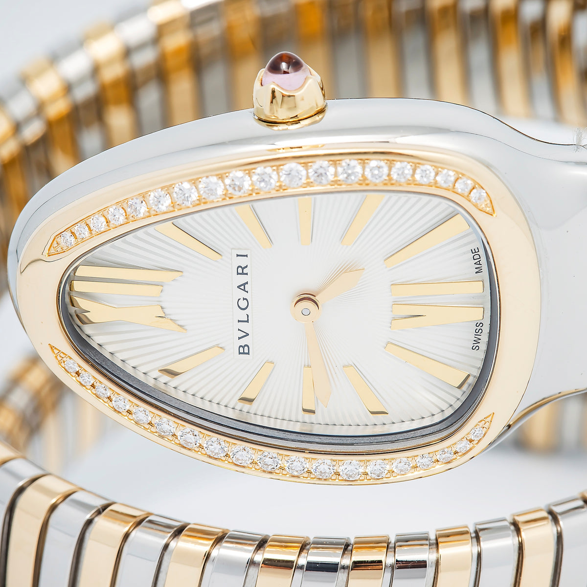Bvlgari Serpenti Tubogas 103797 18k Yellow Two Tone Diamond Women's Watch 35mm