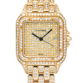 Cartier Panthere 883969 18k YG Aftermarket Pave Diamond Dial Quartz Unisex 29mm