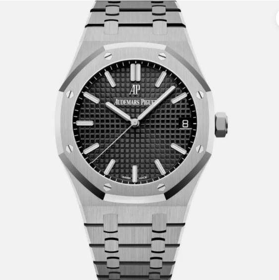 Audemars Piguet Royal Oak 15500ST Auto SS Black Dial W/Card Men's Watch 41mm