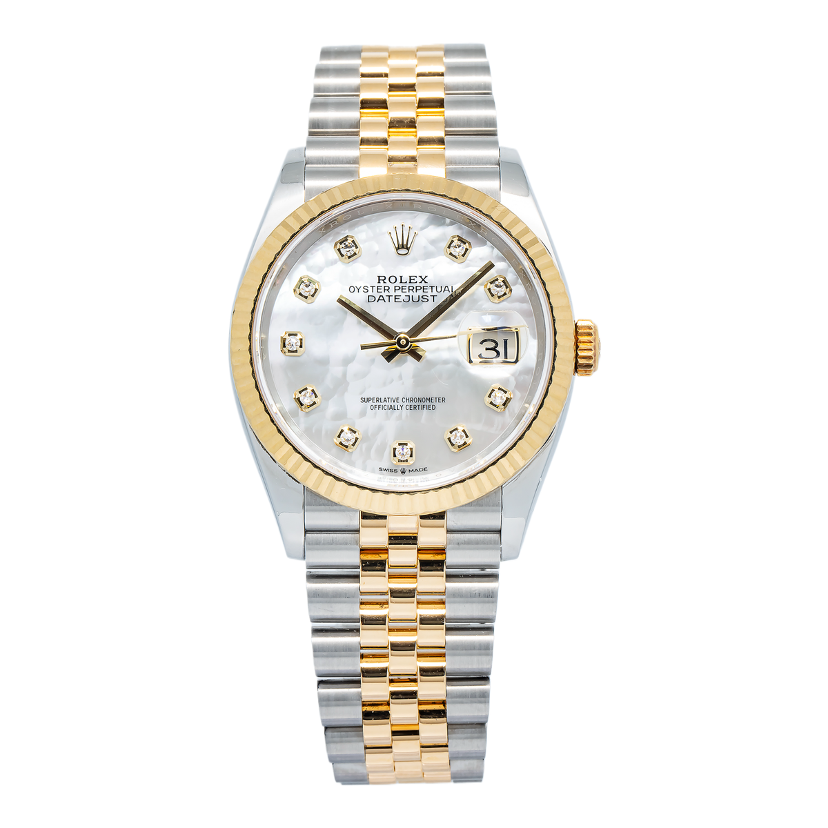 Rolex Datejust 126233 MINT 2024 Complete 18k TwoTone Jubilee MOP Dial Watch 36mm