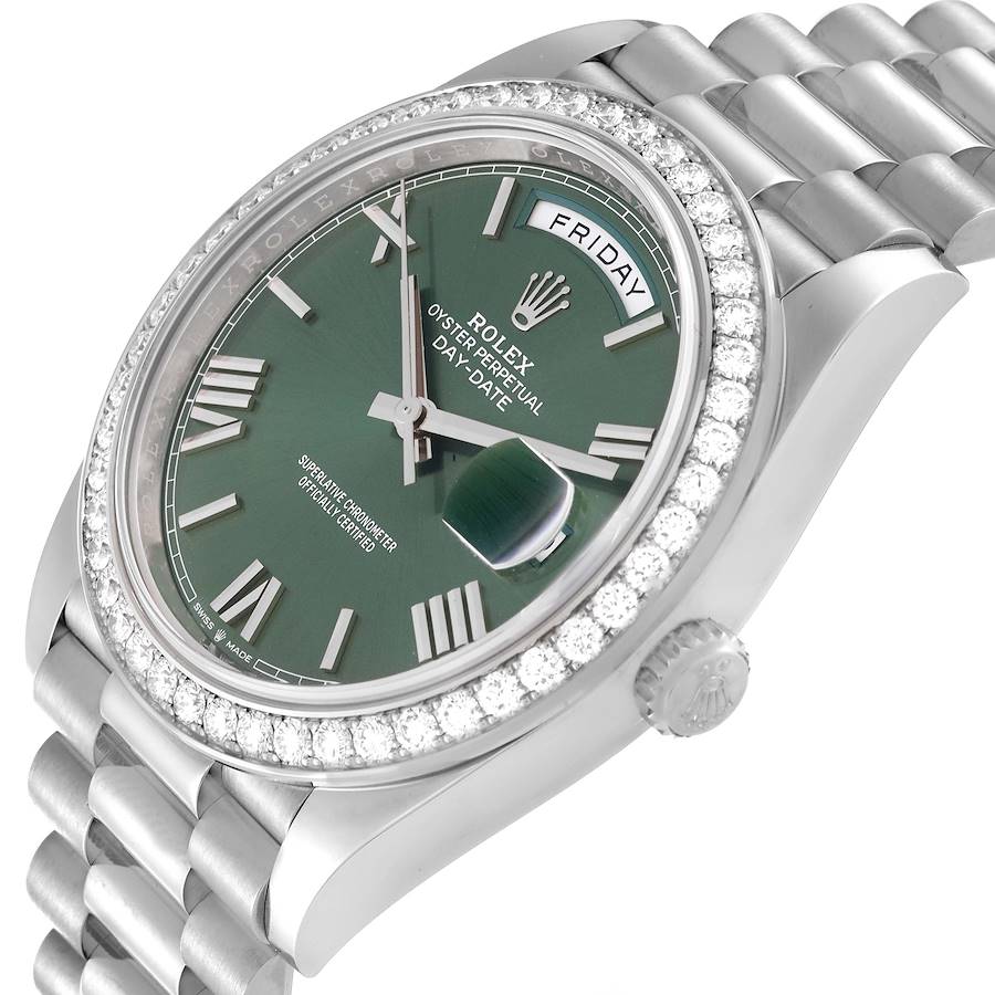 Rolex Day-Date 228349 Complete MINT 2024 Olive Green Dial Mens Watch 40mm