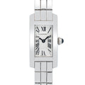 Cartier Laniere Allongee W15364W3 QUARTZ 18k White Gold Silver Dial Women's 15mm
