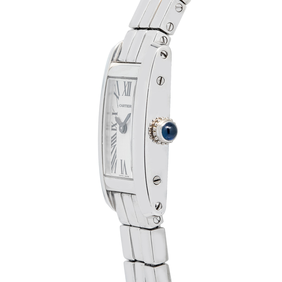 Cartier Laniere Allongee W15364W3 QUARTZ 18k White Gold Silver Dial Women's 15mm