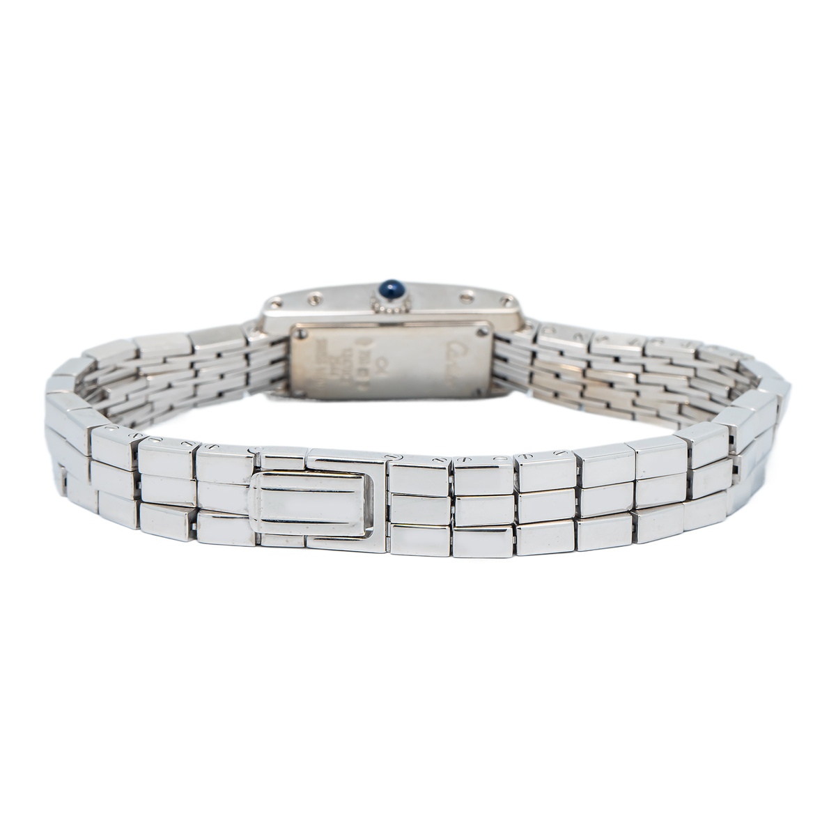 Cartier Laniere Allongee W15364W3 QUARTZ 18k White Gold Silver Dial Women's 15mm