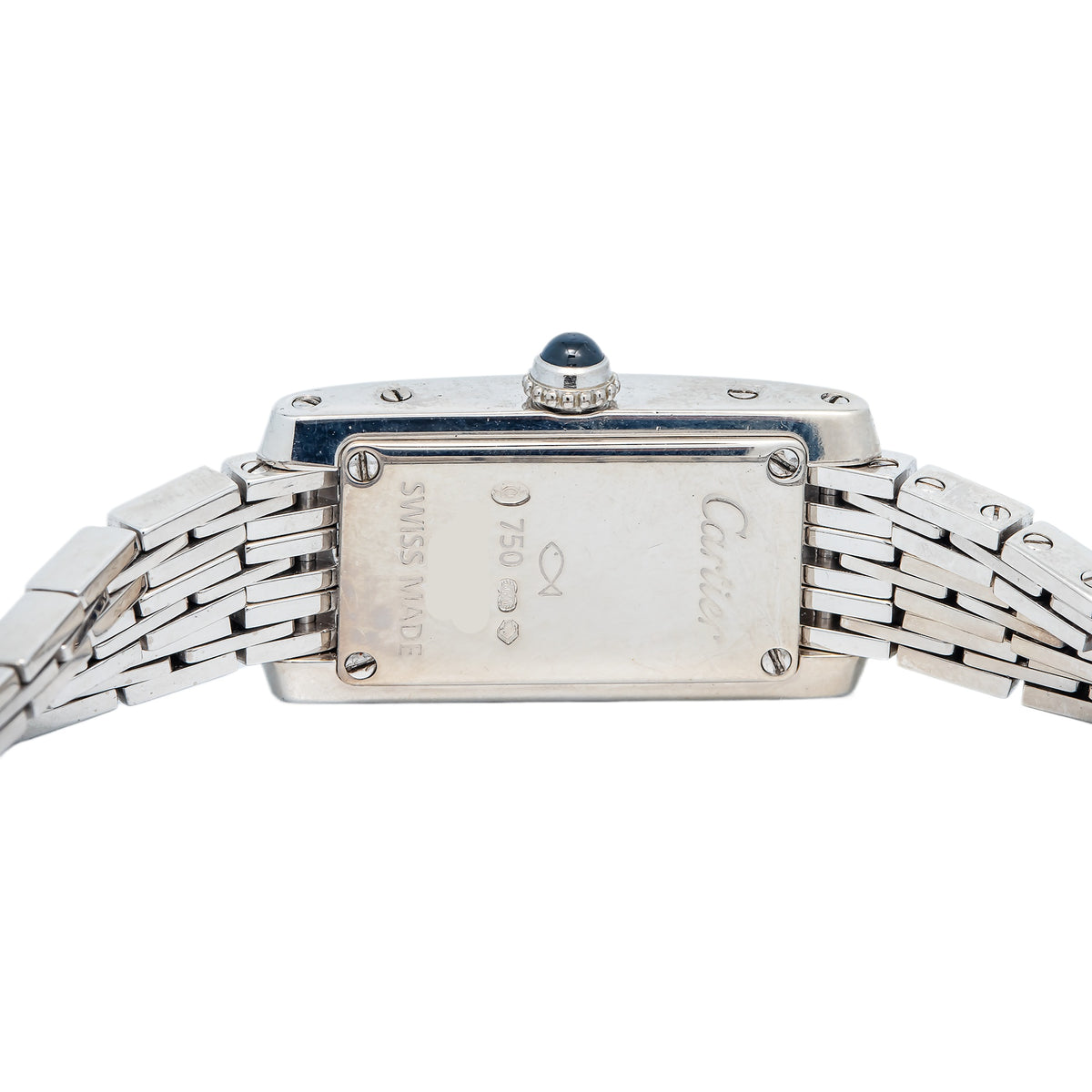 Cartier Laniere Allongee W15364W3 QUARTZ 18k White Gold Silver Dial Women's 15mm