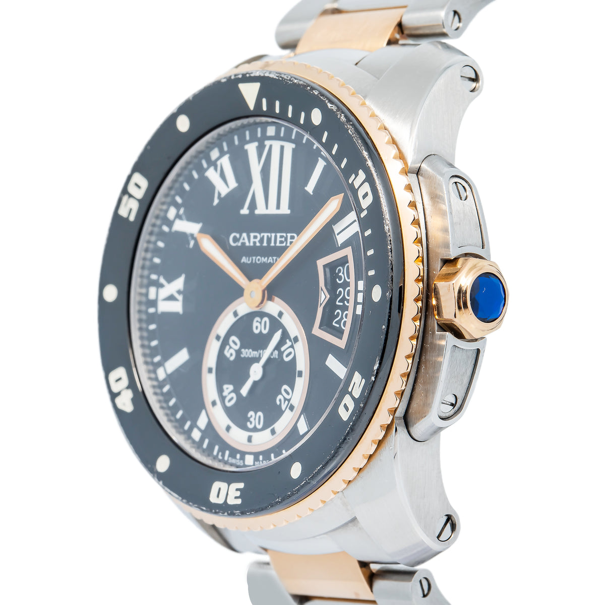 Cartier Calibre Diver 3729 W7100054 Two Tone Rose Auto Men's Watch 42mm
