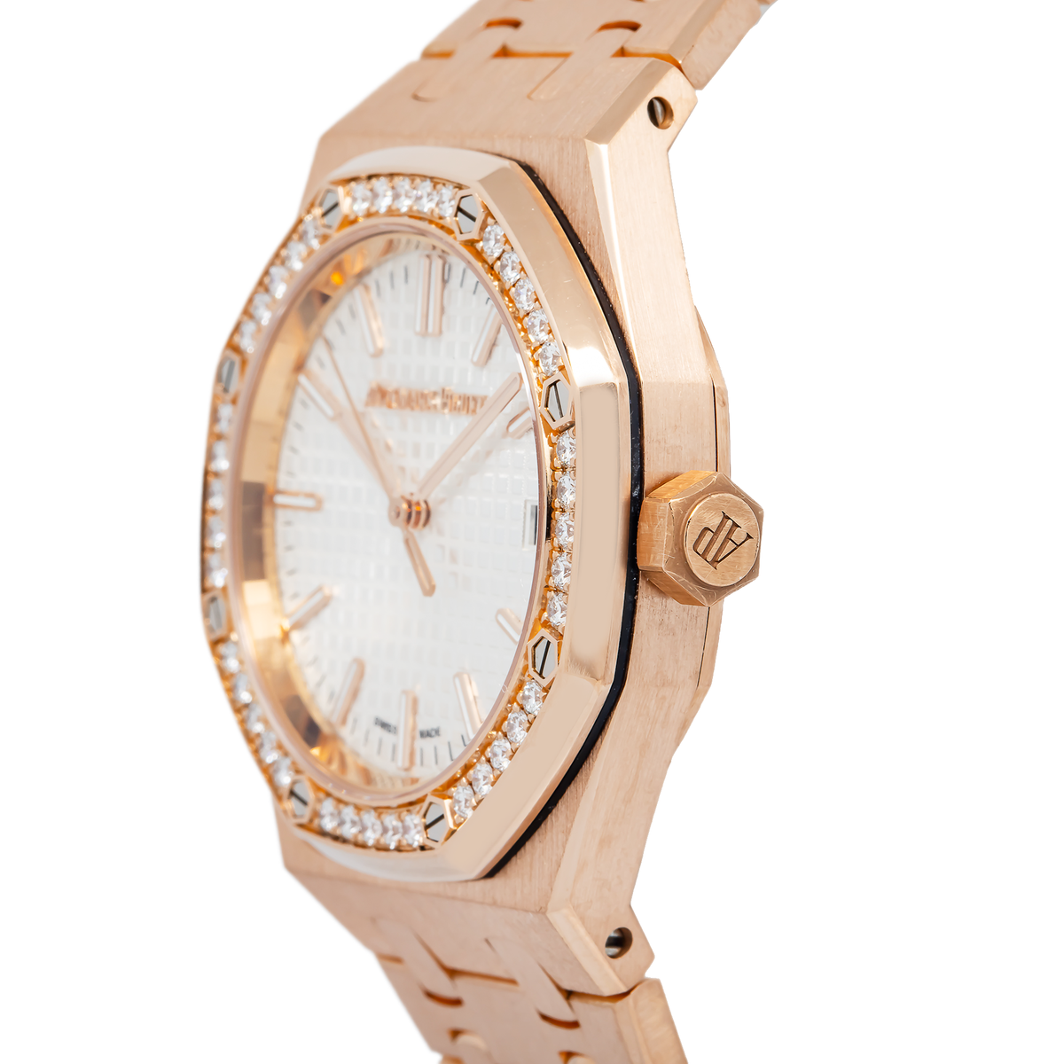 Audemars Piguet Royal Oak 15551OR Automatic 18k Rose Gold Silver Dial Watch 37mm