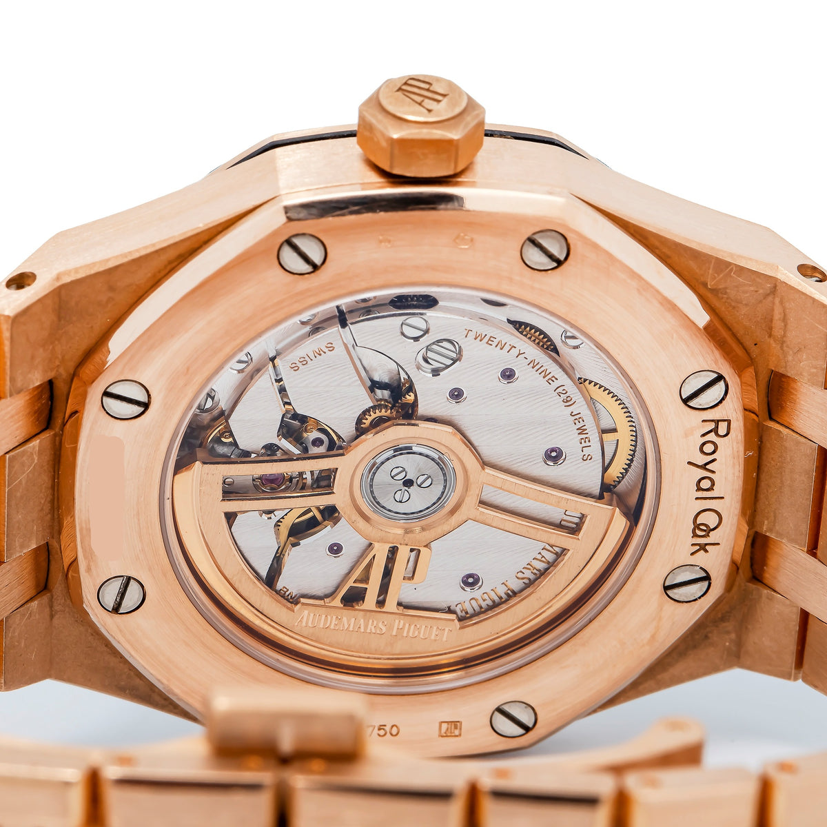 Audemars Piguet Royal Oak 15551OR Automatic 18k Rose Gold Silver Dial Watch 37mm