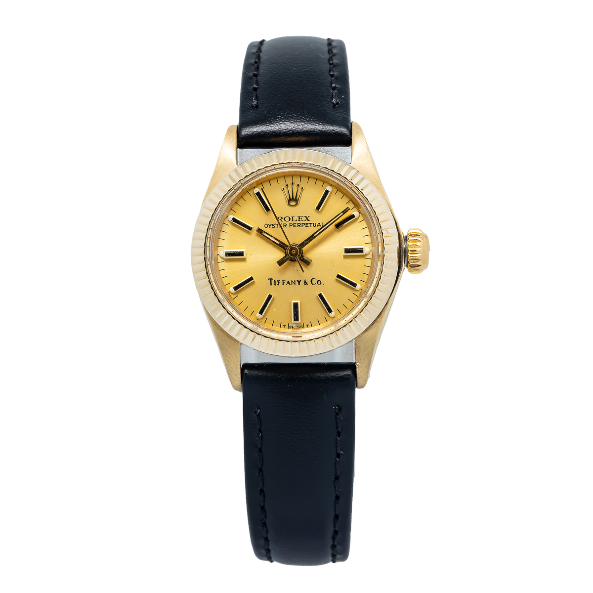 Rolex Oyster Perpetual 6719 Tiffany&Co 18k Champagne Dial women's watch 25mm