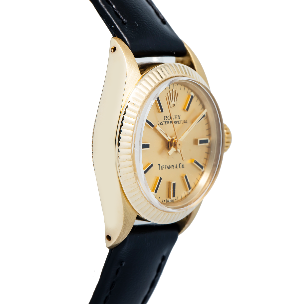 Rolex Oyster Perpetual 6719 Tiffany&Co 18k Champagne Dial women's watch 25mm