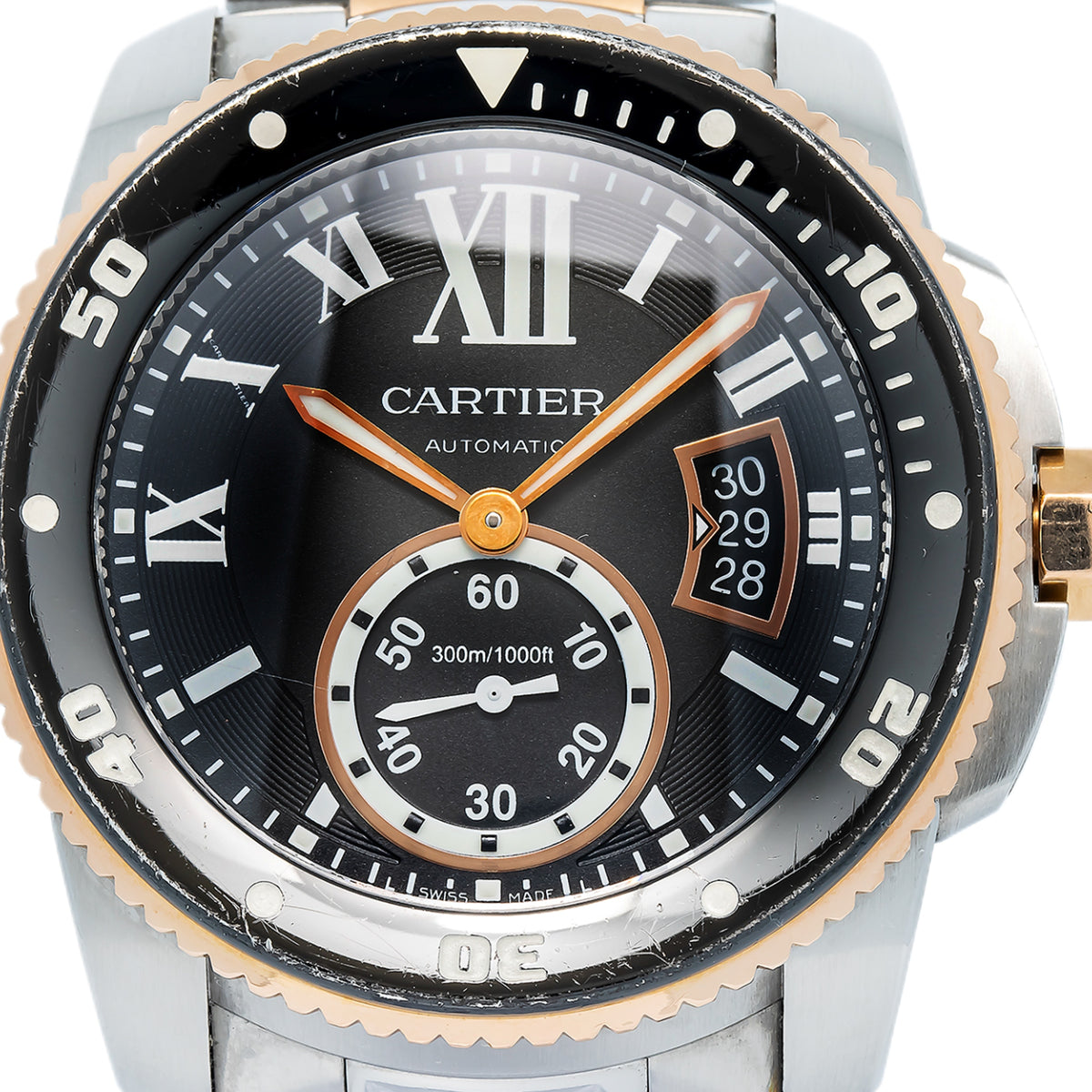 Cartier Calibre Diver 3729 W7100054 Two Tone Rose Auto Men's Watch 42mm