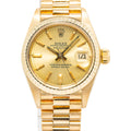 Rolex DateJust 6917 18K Yellow Gold President Linen Dial Ladies Watch 26mm
