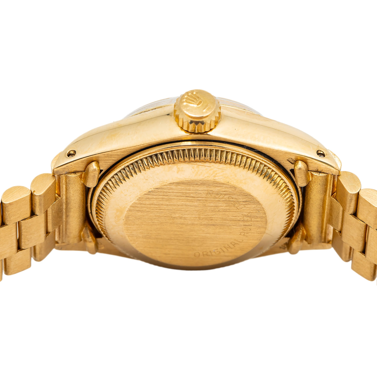 Rolex DateJust 6917 18K Yellow Gold President Linen Dial Ladies Watch 26mm