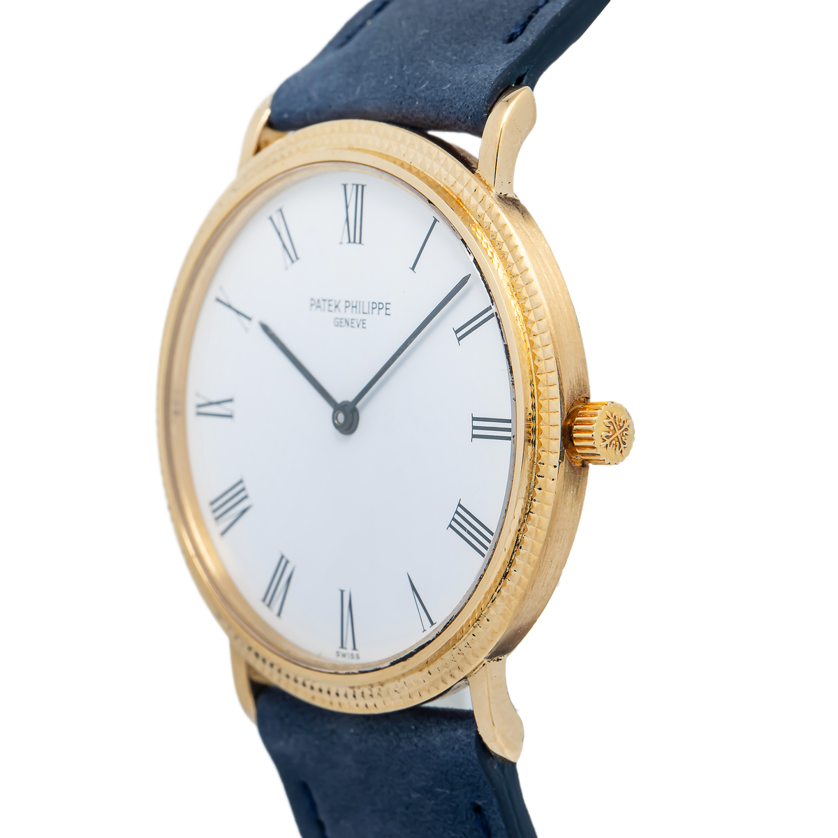 Patek Philippe Calatrava 3954 Quartz 18k Yellow Gold White Dial Men's Watch 33mm