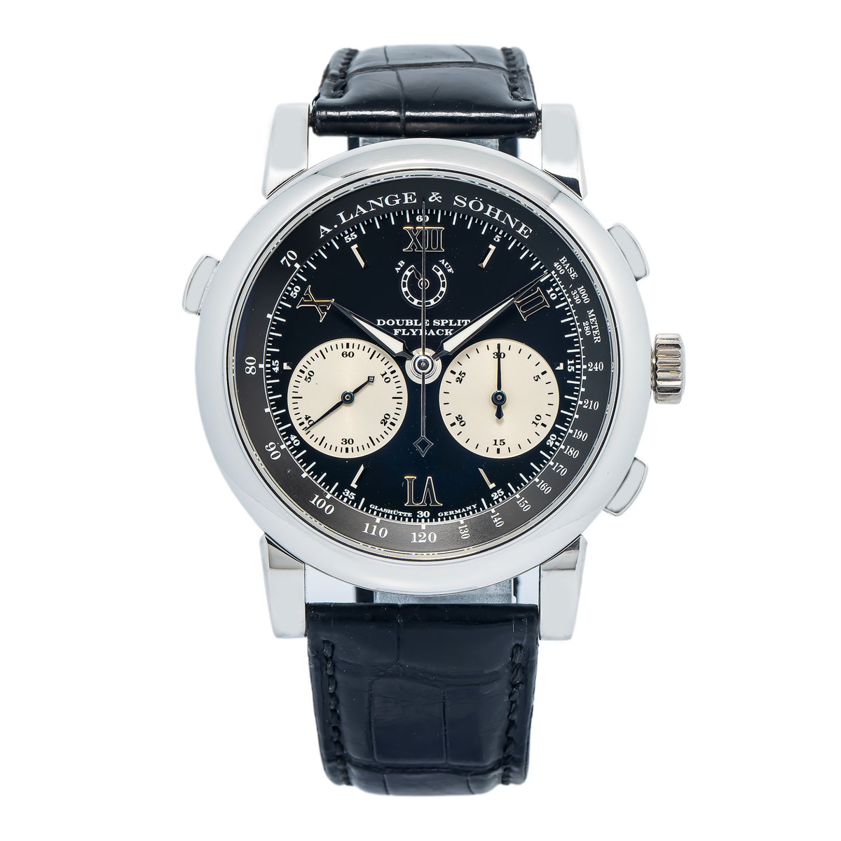 A. Lange & Sohne Double Split 404.035 B/P Chronograph Platinum Black Dial 43mm