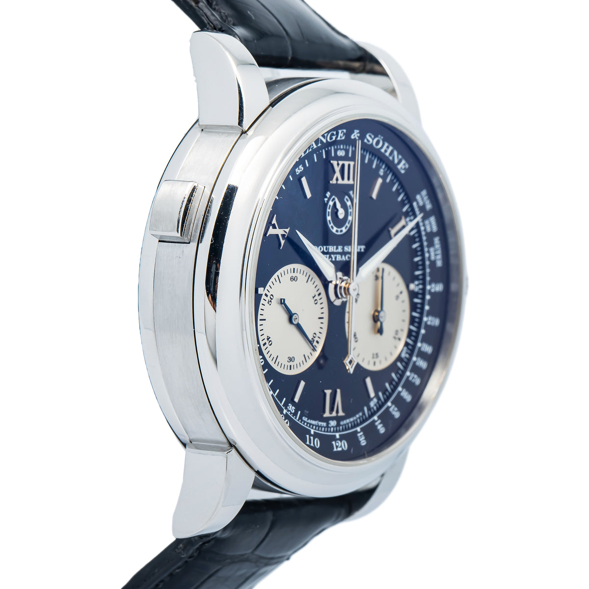 A. Lange & Sohne Double Split 404.035 B/P Chronograph Platinum Black Dial 43mm