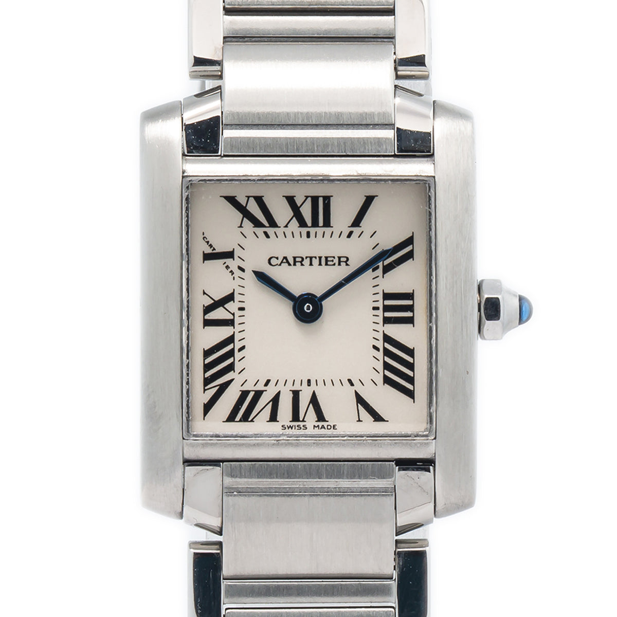 Cartier Tank Francaise W51008Q3 SS Quartz Ivory Dial Women's Watch 20x25mm