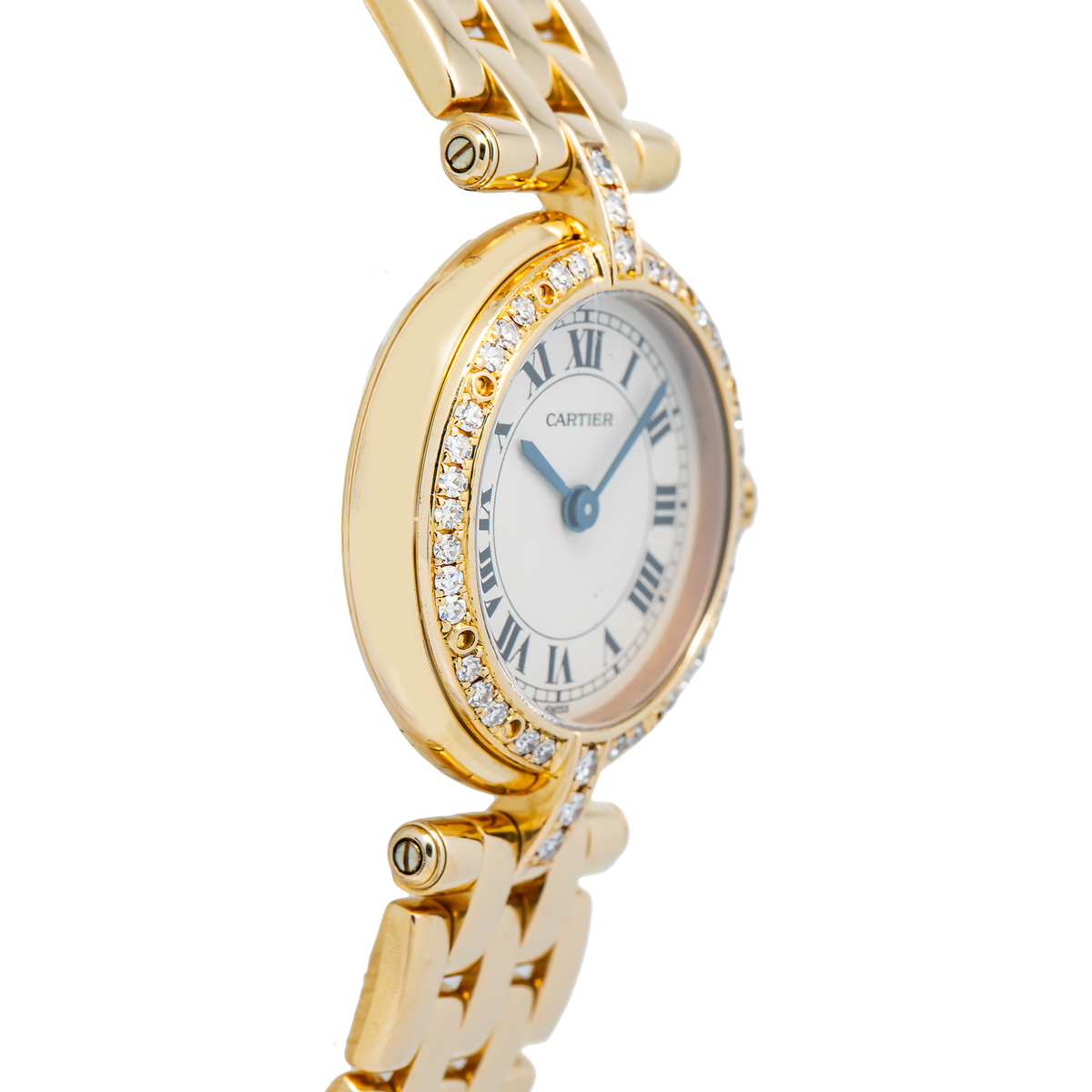 Cartier Panthere Round Vendome WF5030B9 18k YG Quartz Factory Diamond Bezel 24mm
