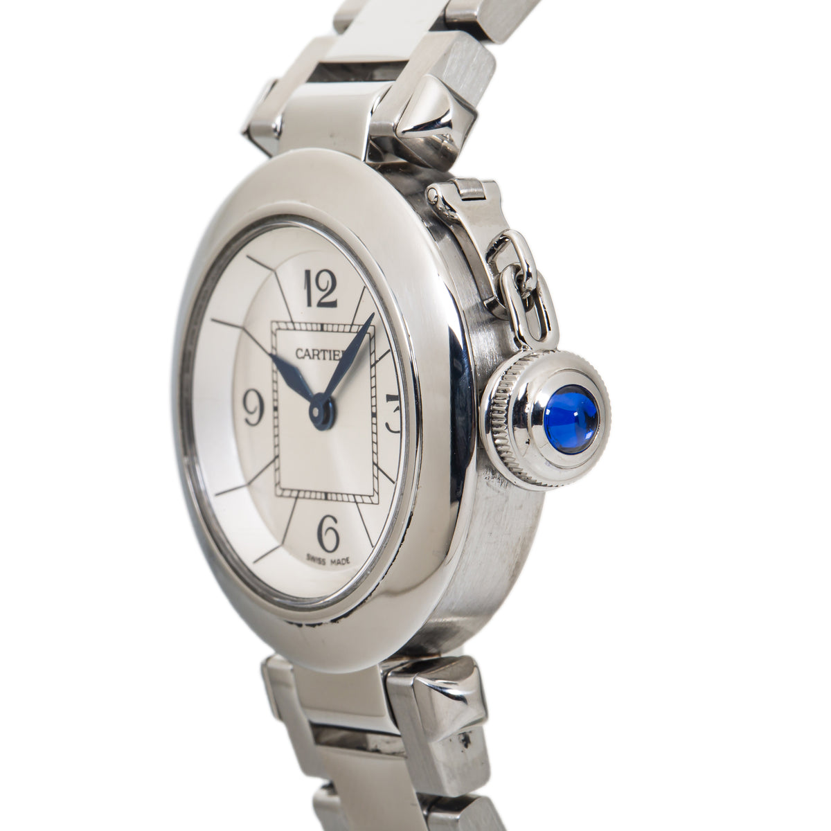 Cartier Miss Pasha W3140007 Stainless Steel Quartz Silver Dial Women'sWatch 27mm