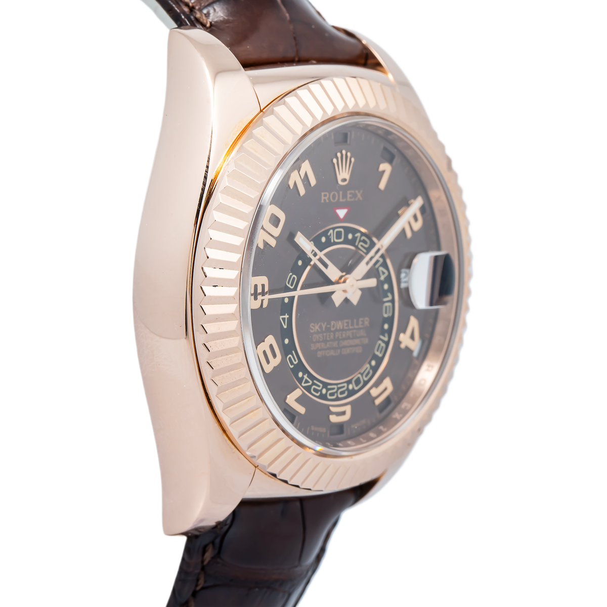 Rolex Sky-Dweller 326135 18K Rose Gold 2012 Card Chocolate Dial Men's Watch 42mm