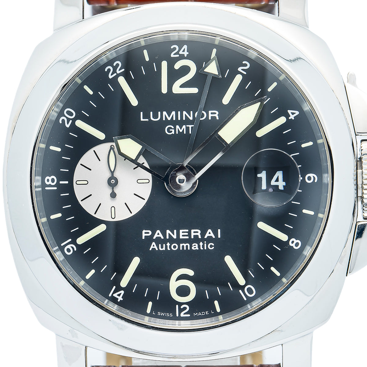 Panerai Luminor GMT PAM00088 Stainless Steel Auto Black Dial Men's Watch 44MM