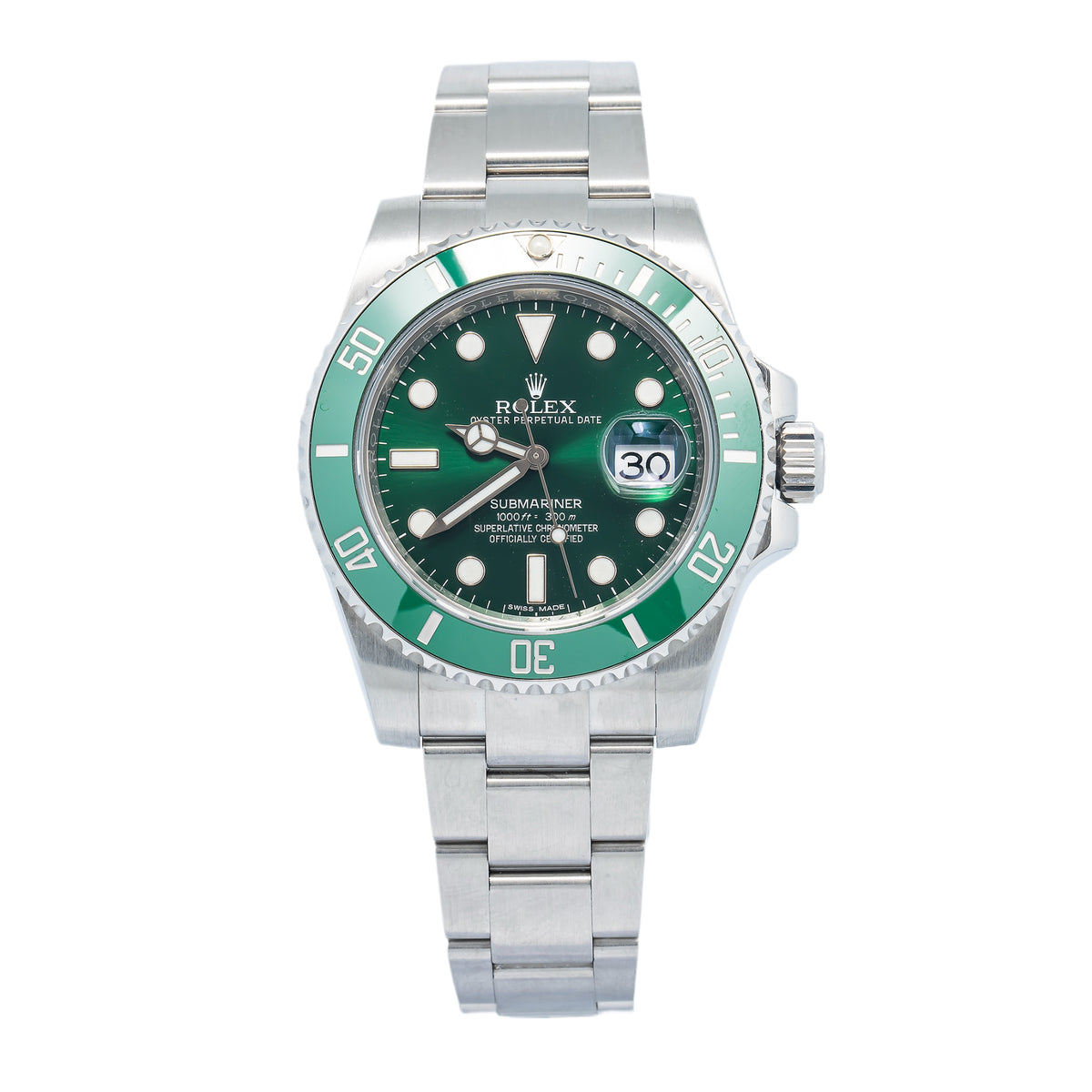 Rolex Submariner Date 116610LV Hulk Automatic Stainless Steel Men's Watch 40mm