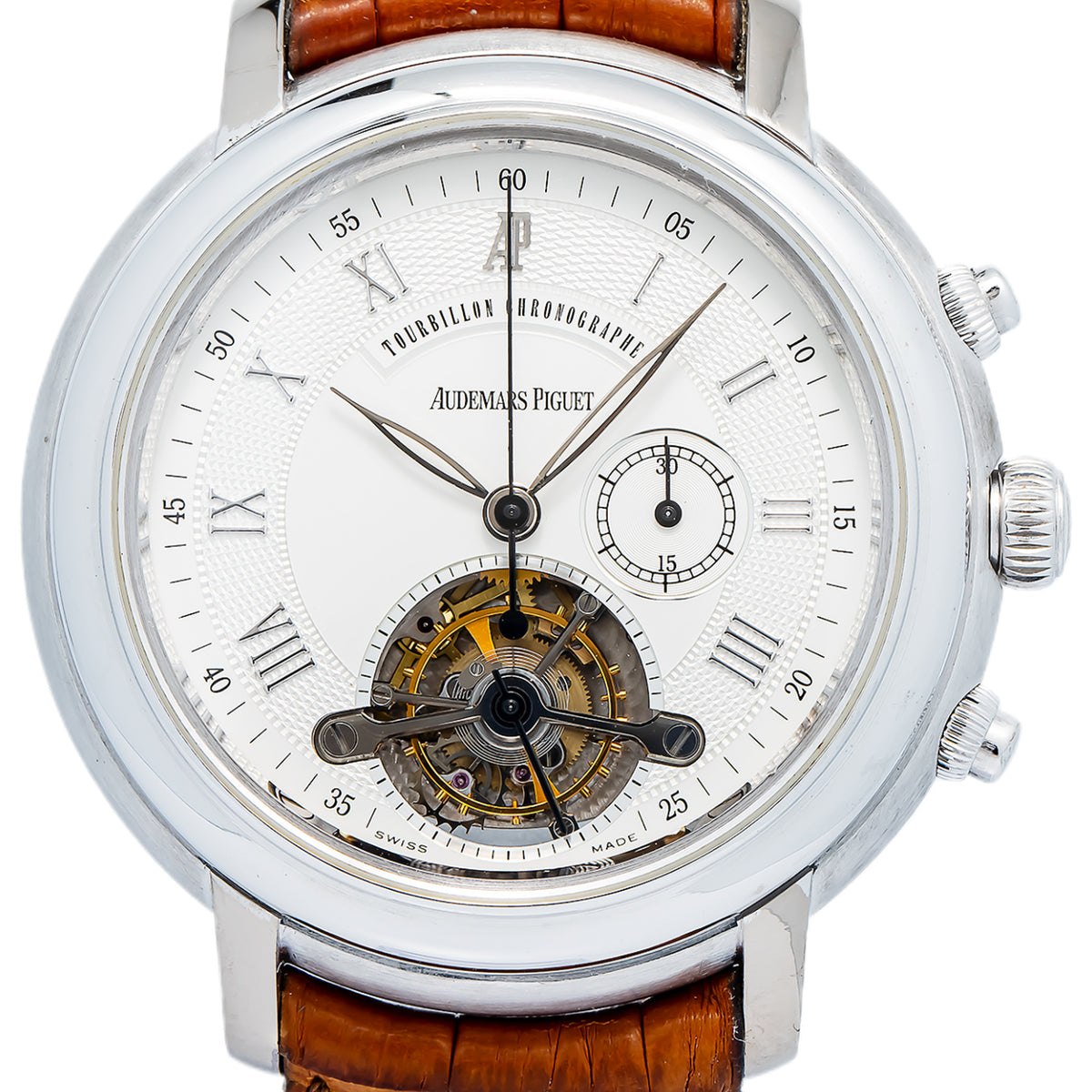 Audemars Piguet Tourbillon Chronograph 25909BC Manual 18k White Gold Watch 43mm