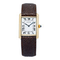 Cartier Tank Louis 78086 18k Yellow Gold White Dial Manual Unisex Watch 23x30mm