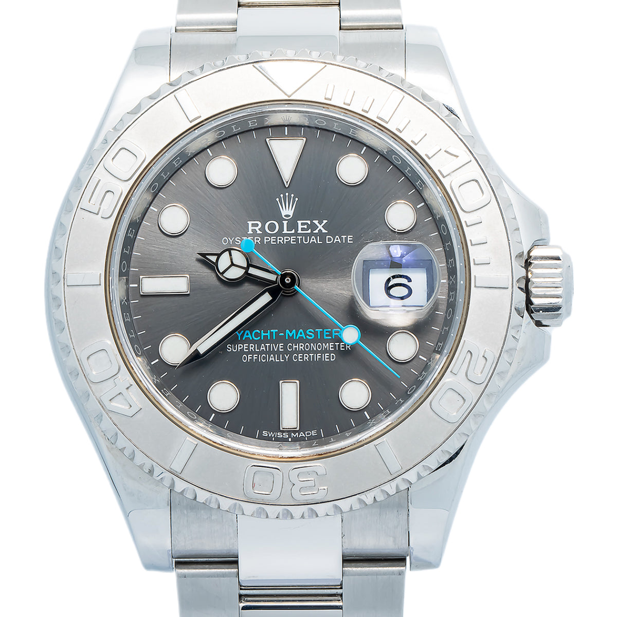 Rolex Yacht-Master 116622 Automatic Stainless/Platinum Rhodium Dial Watch 40mm