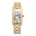 Cartier Tank Americaine W26015K2 18k YG Quartz Ivory Dial Women's Watch 19x35mm