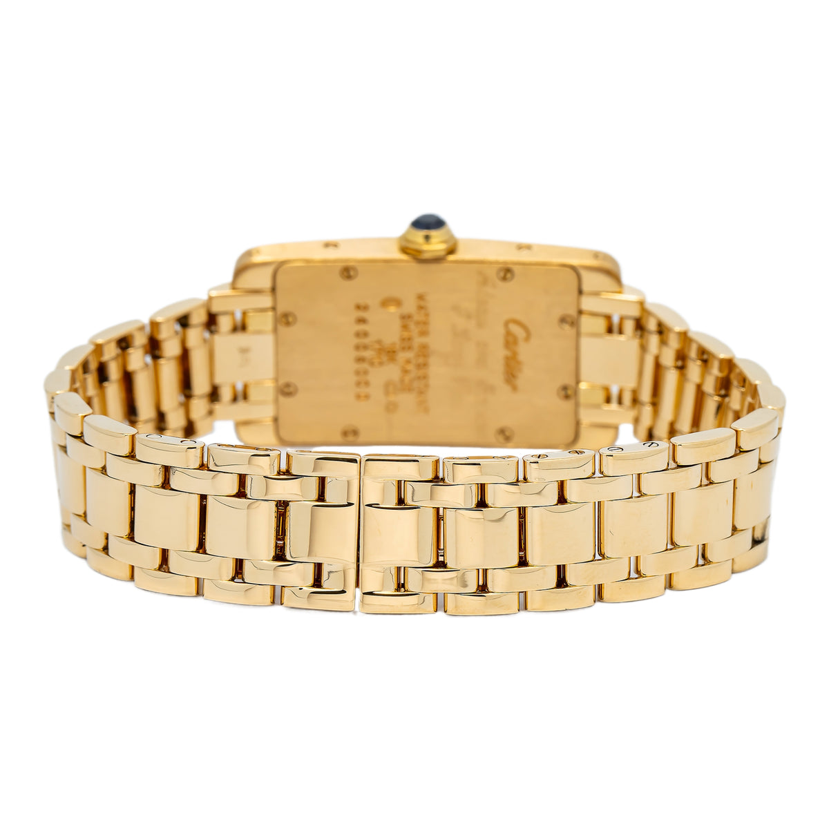 Cartier Tank Americaine W26015K2 18k YG Quartz Ivory Dial Women's Watch 19x35mm