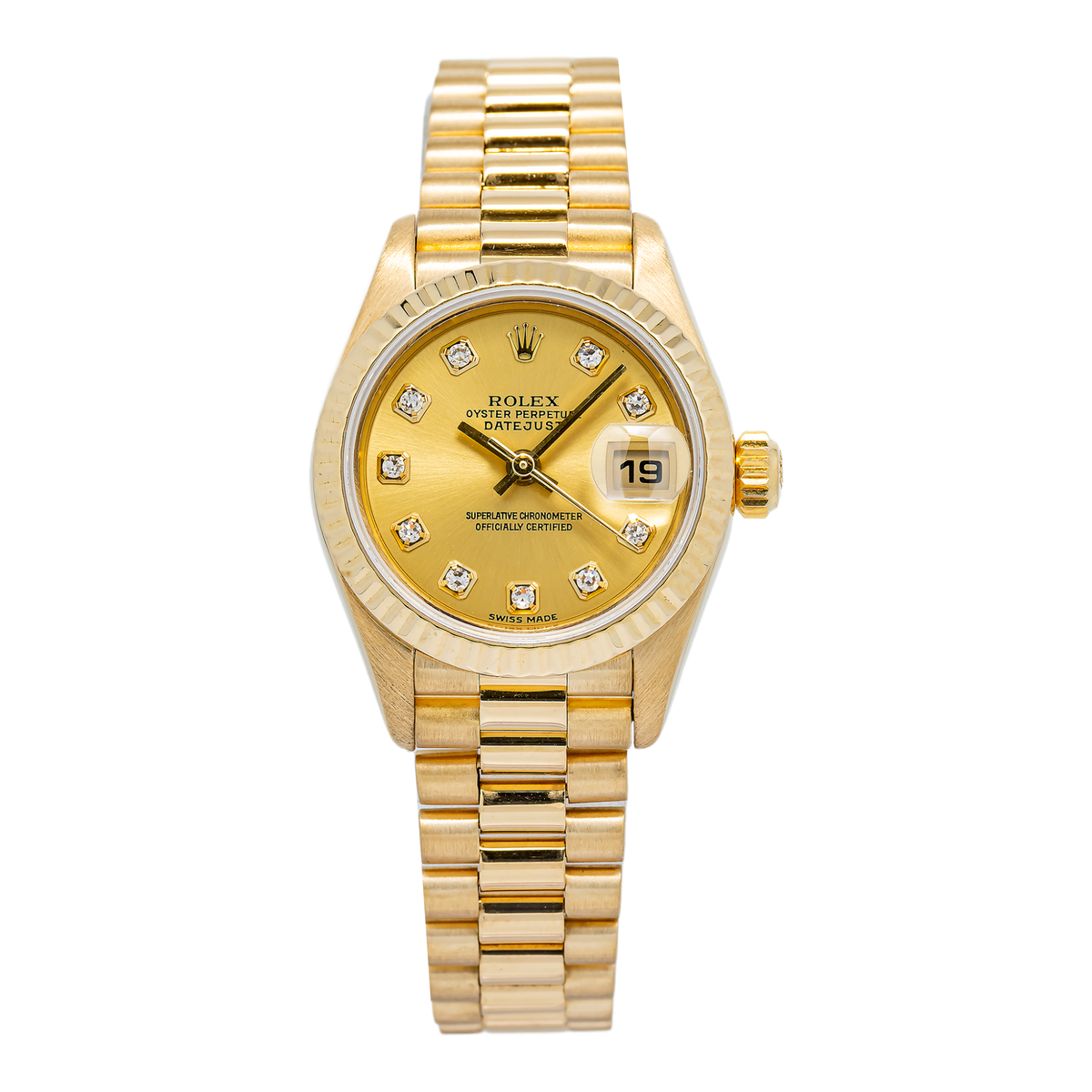 Rolex Datejust 79178 18k YG President Factory Diamond Dial Women's Watch 26mm