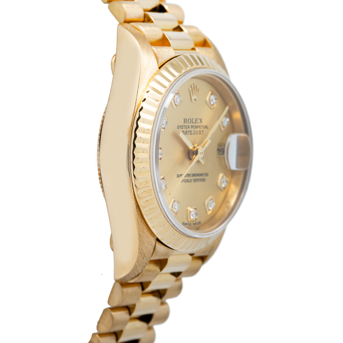 Rolex Datejust 79178 18k YG President Factory Diamond Dial Women's Watch 26mm