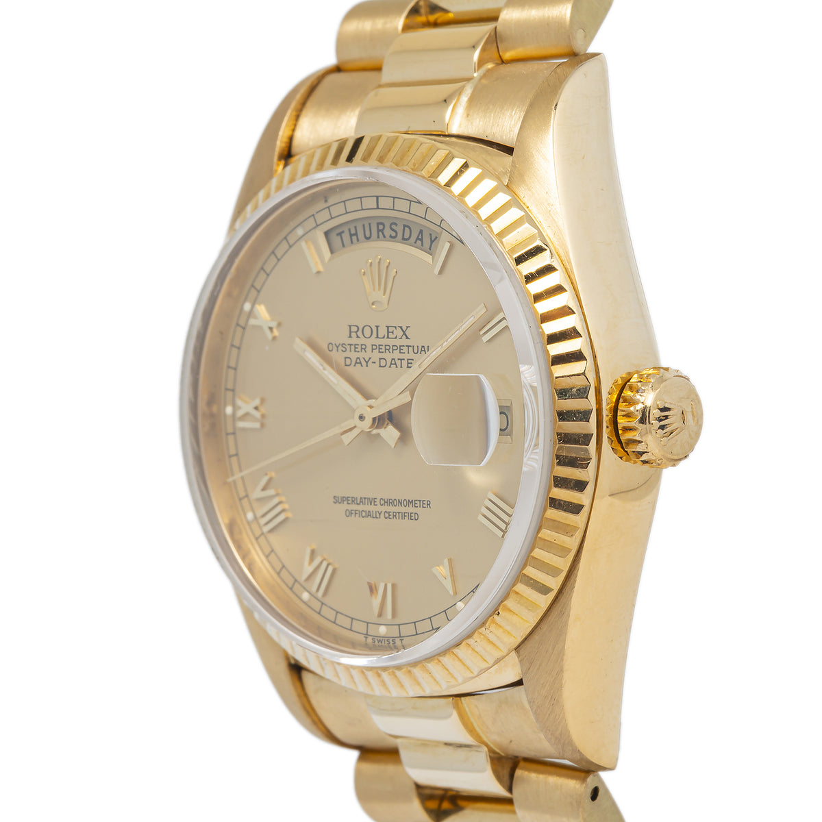 Rolex Day-Date 18038 18k YG President Automatic Champagne Dial Men's Watch 36mm