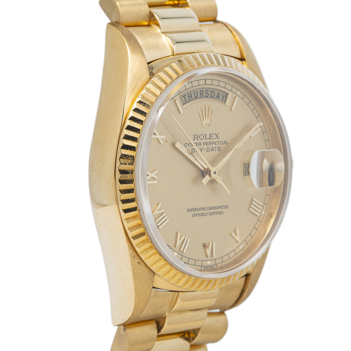 Rolex Day-Date 18038 18k YG President Automatic Champagne Dial Men's Watch 36mm