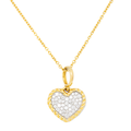 David Yurman 18k Yellow Gold Diamond Pave Plate Heart Necklace 3.5g