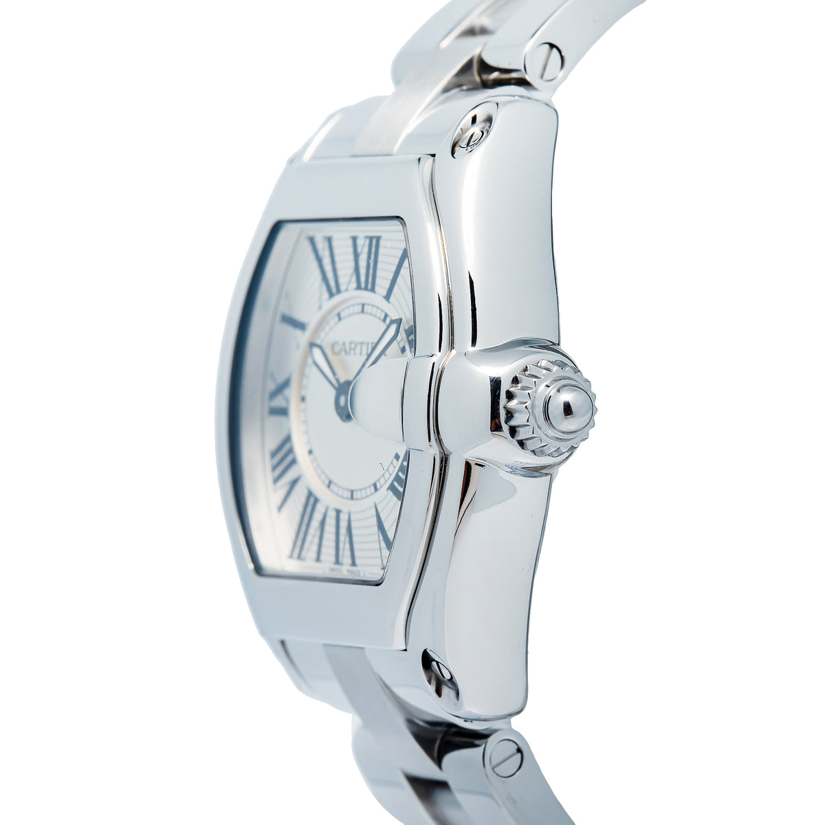 Cartier Roadster W62016V3 Stainless Steel Quartz Silver Dial Ladies Watch 31mm